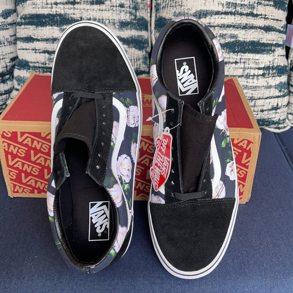Vans Old Skool Romantic Floral Black/True White MENS - Picture 13 of 16